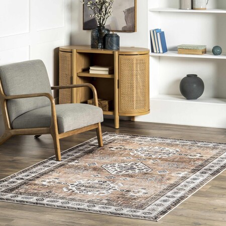 Nuloom Evelina Traditional Spill Proof Machine Washable Area Rug 6ft x 9ft BIJL04A-609